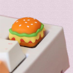 Cute Hamburger Keycap, Funny Hamburger Keycap, ESC Key Keycap, Artisan Keycap, cherry mx keycap, mechanical keyboard keycap, keyboard Gifts