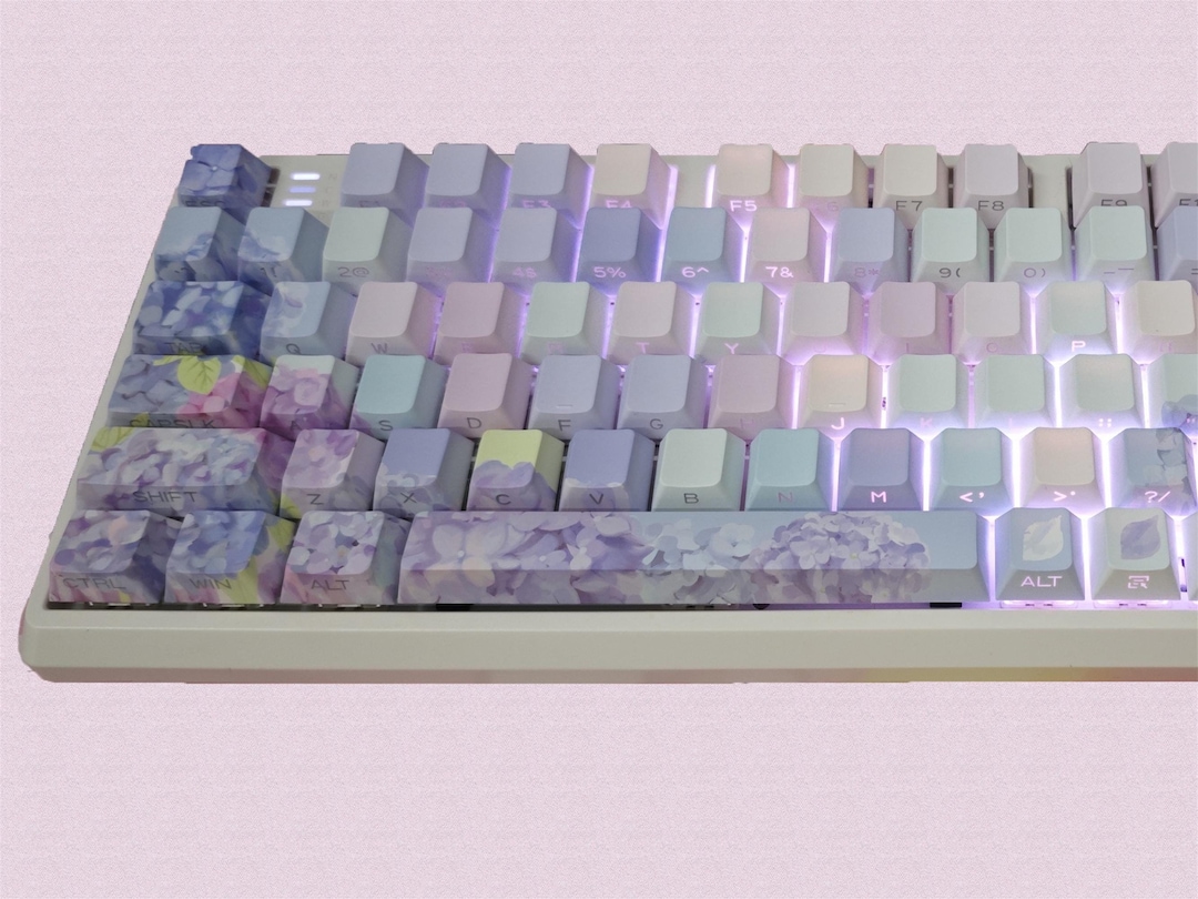 TIMSEKER 130 Keys Purple Side Print Shine Through Keycap Set