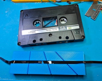 Cassette Tape Splicing Block for making loop tapes