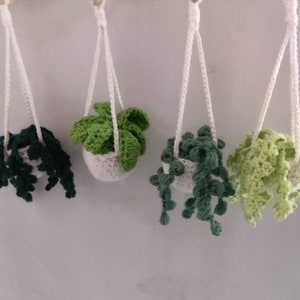Hanging plant hanging basket mini hanging plant crocheted car rearview mirror pendant crocheted plant mini plant