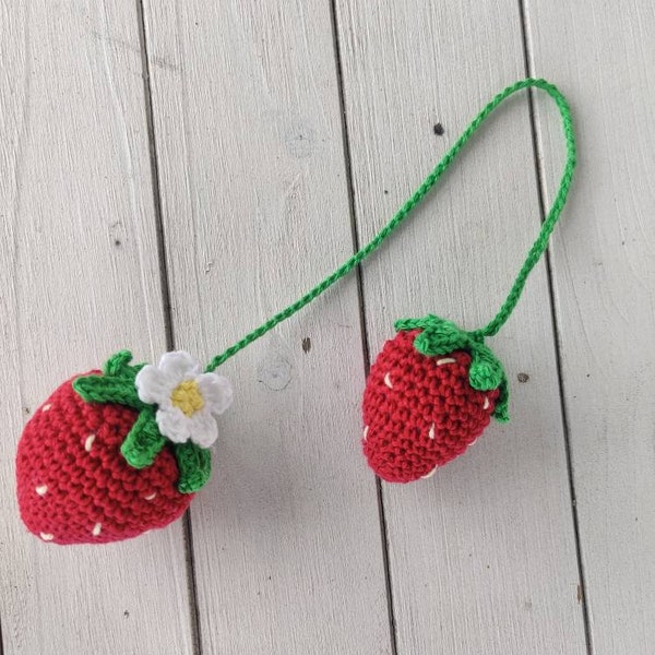 Rückspiegel Anhänger Erdbeere XL Erdbeere Retro Hippie Geschenk strawberry