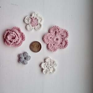 Flower Blossom Sets Crochet Flowers Crocheted Blossoms Spring Decoration Pendant Gift