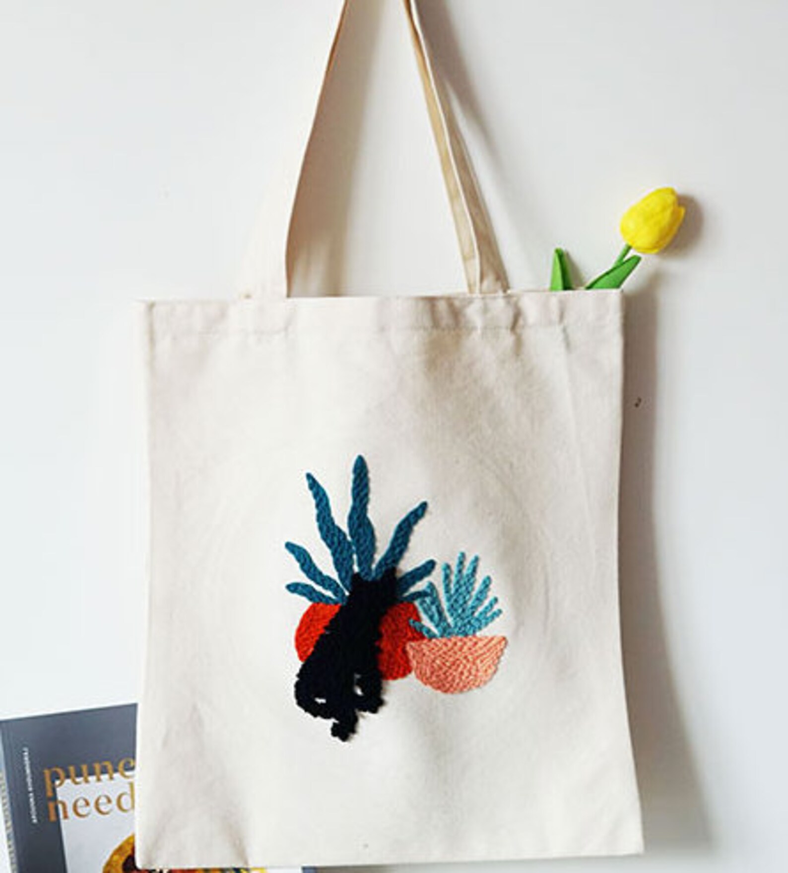 Canvas Tote Bag Punch Needle DIY Starter Kits Etsy