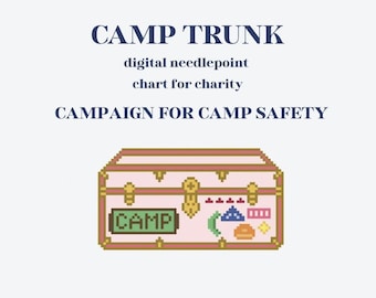 Camp Trunk Bag Charm Digital Needlepoint Chart For Charity: Campaign for Camp Safety