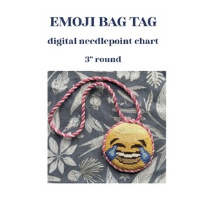 Face With Tears Of Joy Emoji Digital Needlepoint Chart