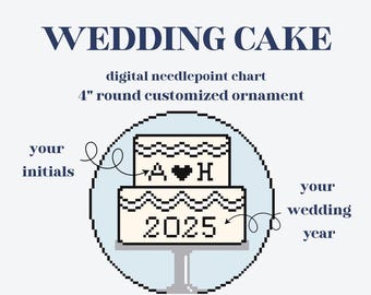 Patrón digital de bordado para adornos de boda personalizados