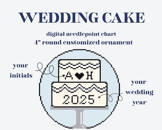 Custom Wedding Ornament Digital Needlepoint Chart