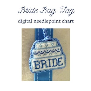 Bride Bag Charm Digital Needlepoint Chart - 18 Mesh