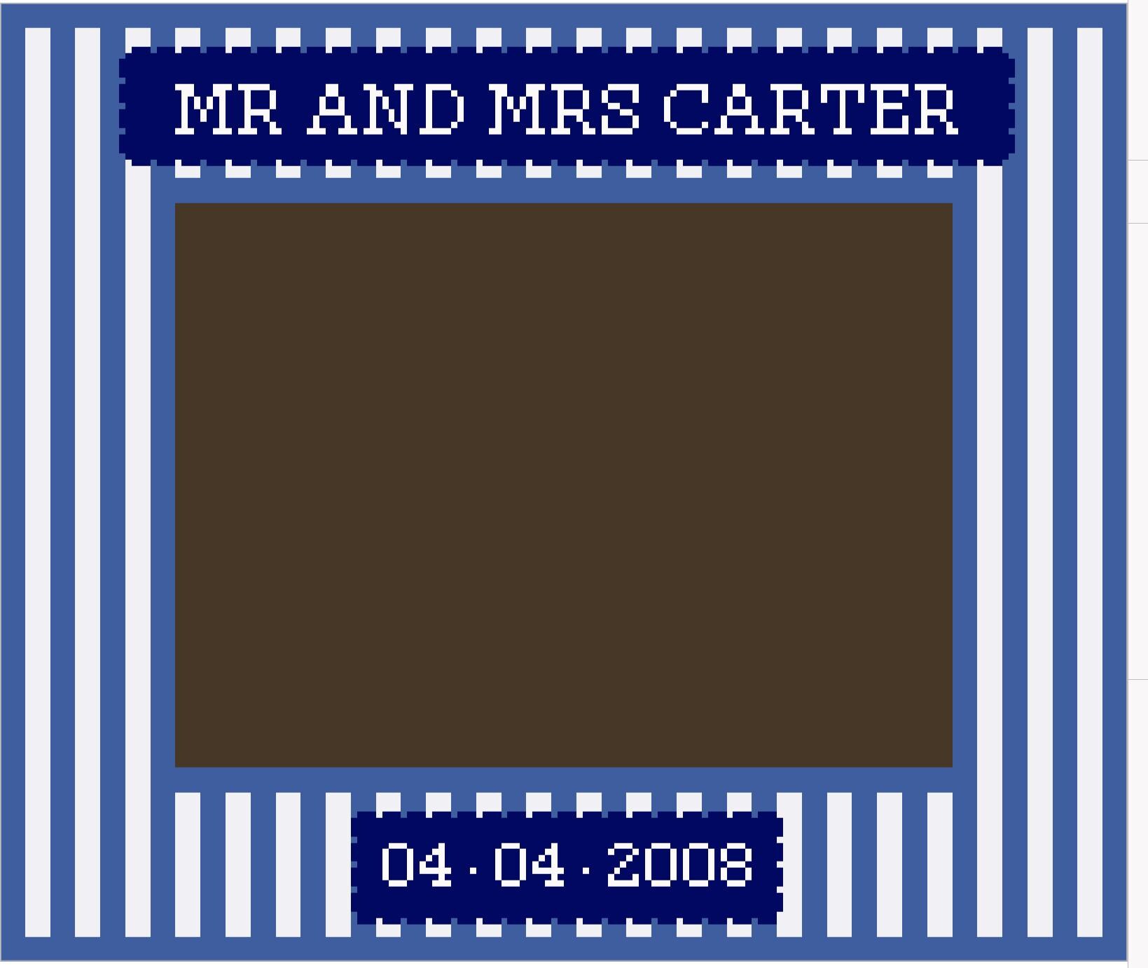 We Adding Date Frame Custom Wedding Date Frame Digital Needlepoint Chart - Etsy