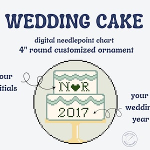 Custom Wedding Ornament Digital Needlepoint Chart