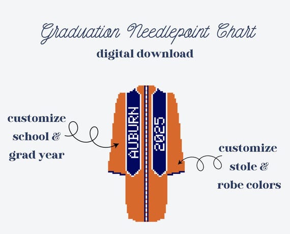 Custom Graduation Ornament Digital Needlepoint Chart