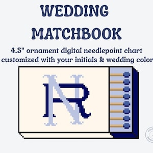 Custom Wedding Matchbook Digital Needlepoint Chart