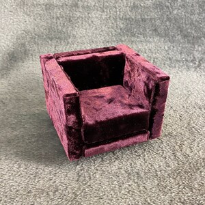 1/12 Scale Miniature Dollhouse Plum Purple Velvet Chair