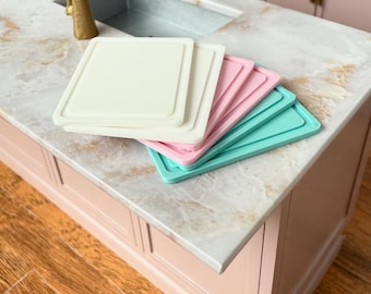 1/12 Scale Handmade Miniature Dollhouse Cutting Boards: Set of 2 - Various Colors Available