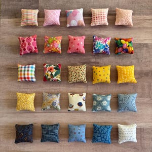 RESTOCKED: 1/12 Scale Handmade Dollhouse Miniature Assorted Pillow, Various Fabrics Available