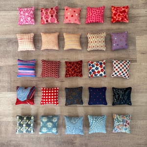 1/12 Scale Handmade Dollhouse Miniature Assorted Pillow, Various Fabrics Available