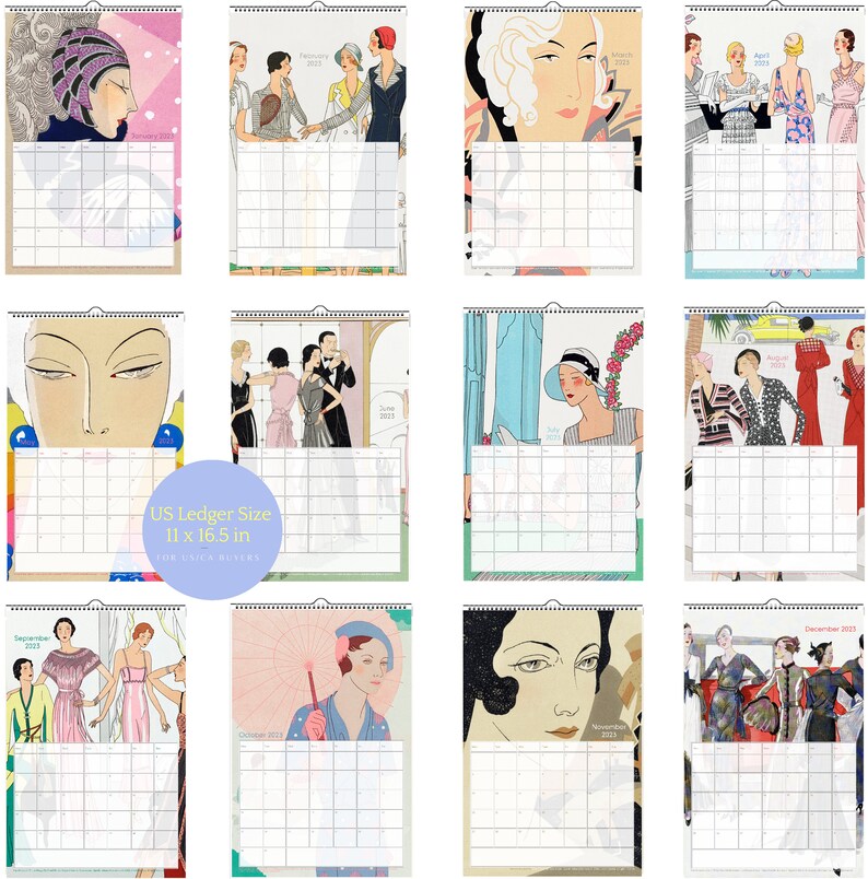 2023-art-deco-wall-calendar-vintage-french-fashion-etsy-australia