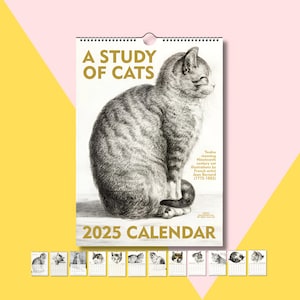 2025 Cat Calendar, A Study of Cats by Jean Bernard