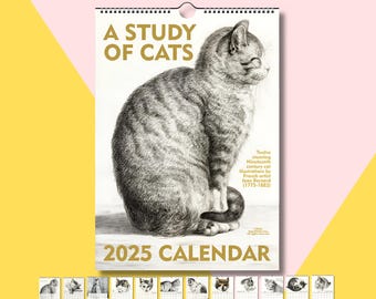2025 Cat Calendar, A Study of Cats by Jean Bernard