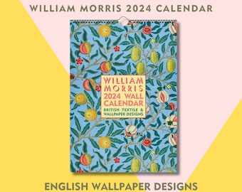 2024 William Morris kalender, vintage behang en textielprints, nieuw ontwerp!