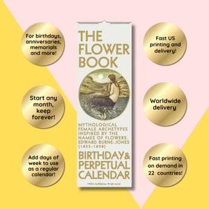 The Flower Book Perpetual Birthday calendar, Pre-Raphaelite Art, Fairies