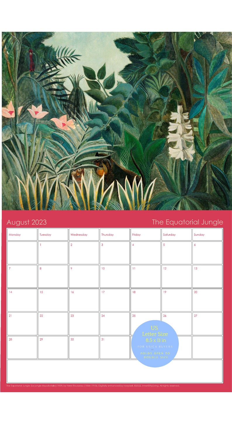2023 Henri Rousseau Calendar Primitivism Gift for Art - Etsy Canada