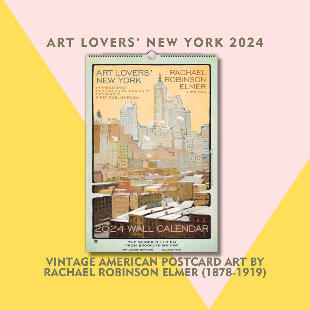2025 Art Lovers' New York Calendar, Vintage Postcard Prints by Rachael