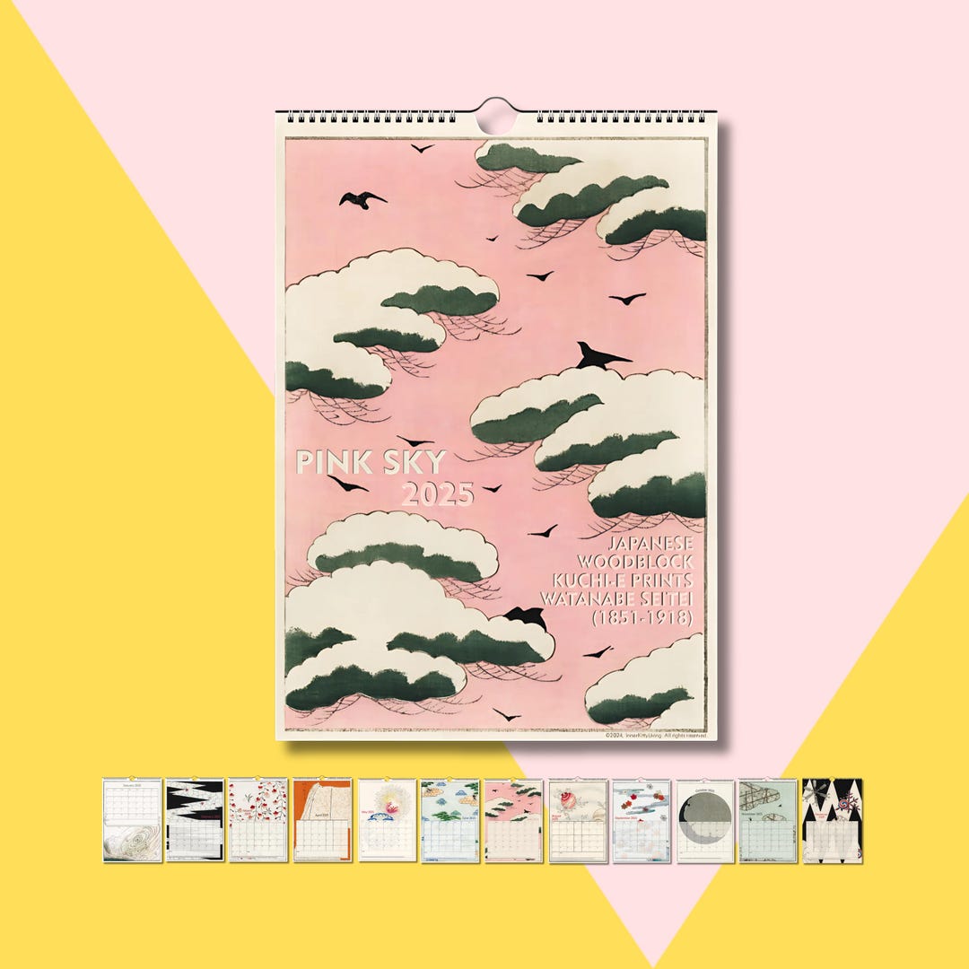 2025 Pink Sky Wall Calendar, Japanese Vintage Woodblock Art - Etsy 2025 Pink Sky Wall Calendar, Japanese Vintage Woodblock Art - Etsy