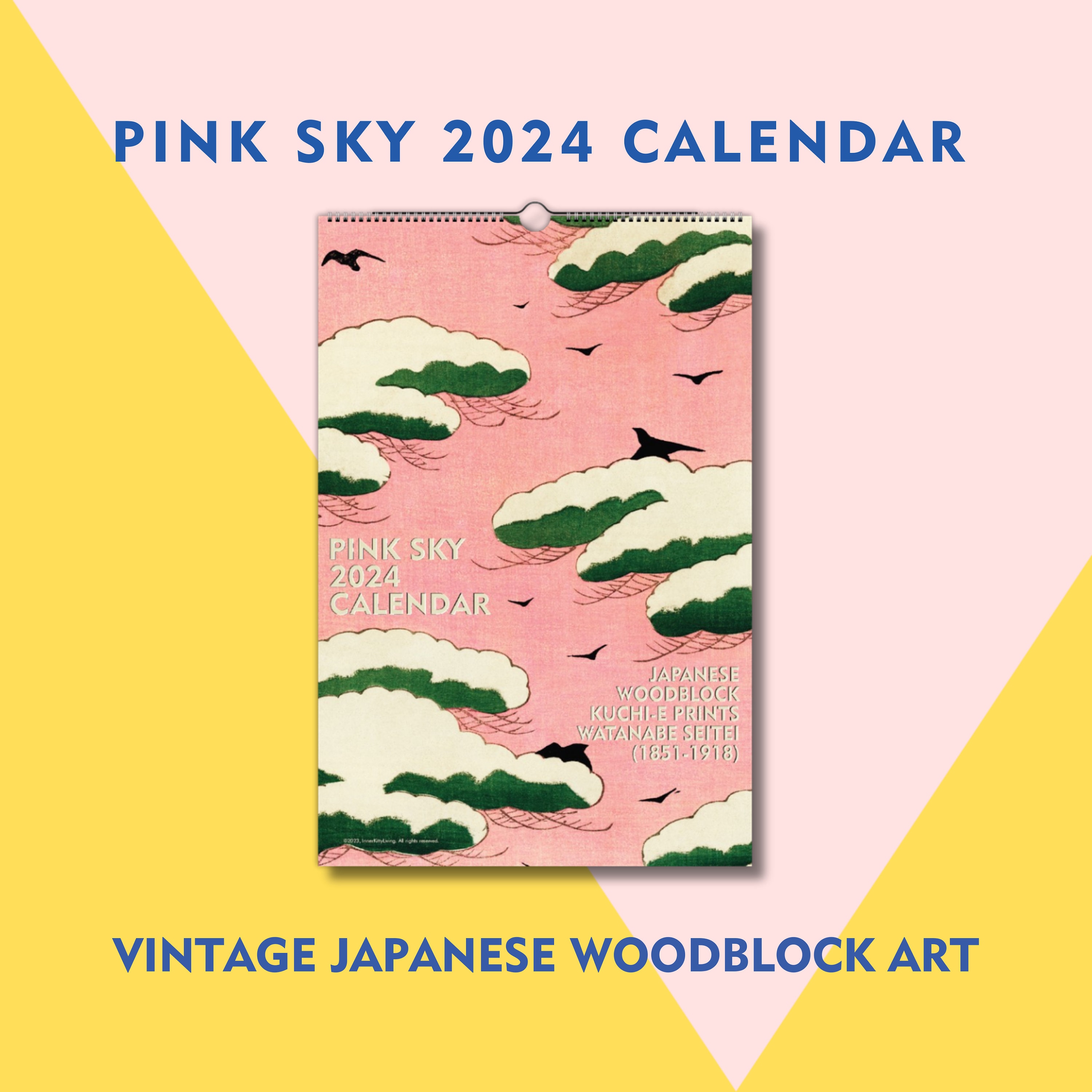 2024 Pink Sky Japanese Wall Calendar, Vintage Woodblock Art, Cute Japanese  Art Calendar, Sunday or Monday Starts Newly Edited Version 