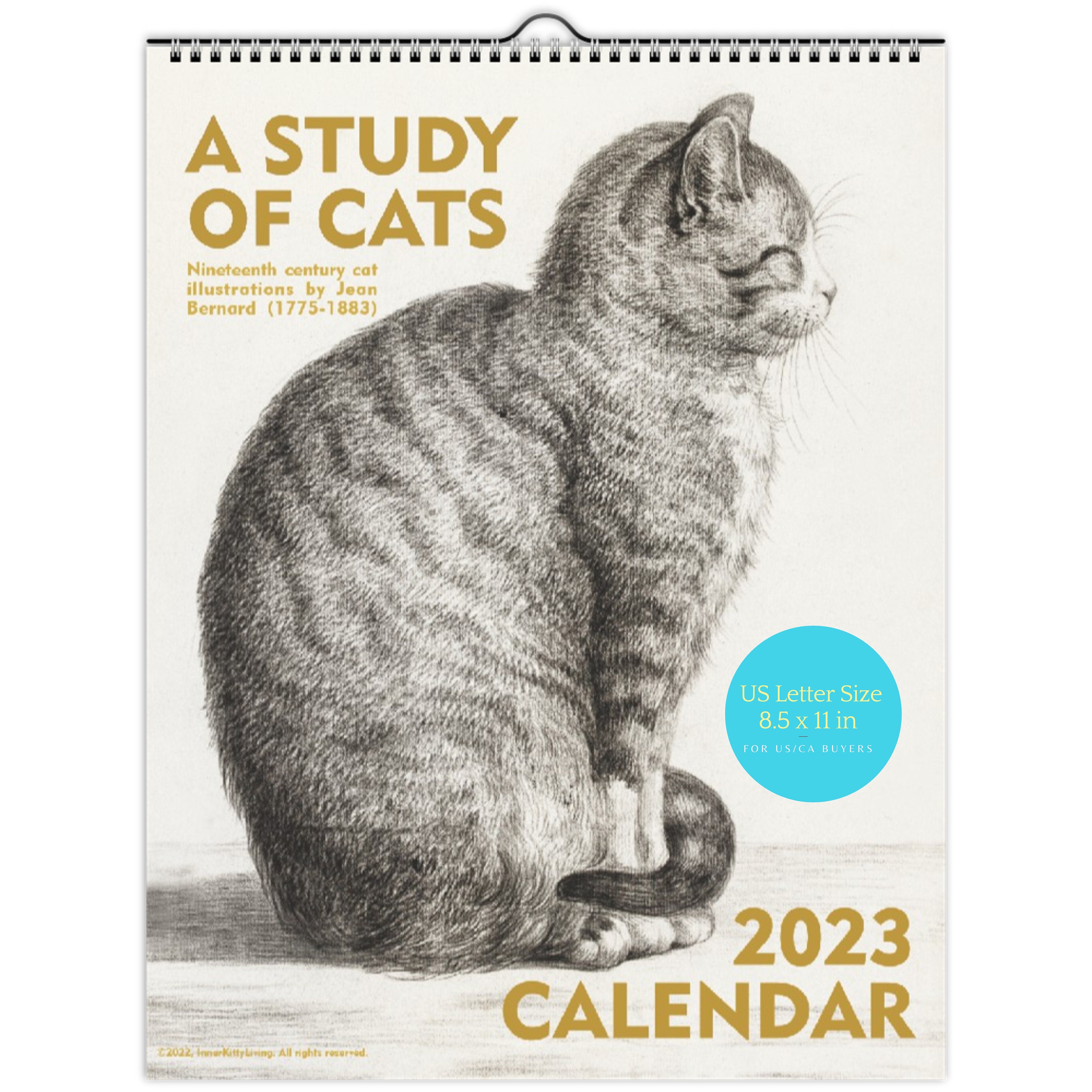 2023 Vintage Cat Calendar A Study of Cats by French Artist - Etsy
