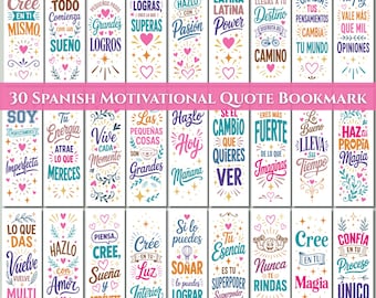 30 Spanish Motivational Quotes Inspirational Frases Bookmark (Digital Download)
