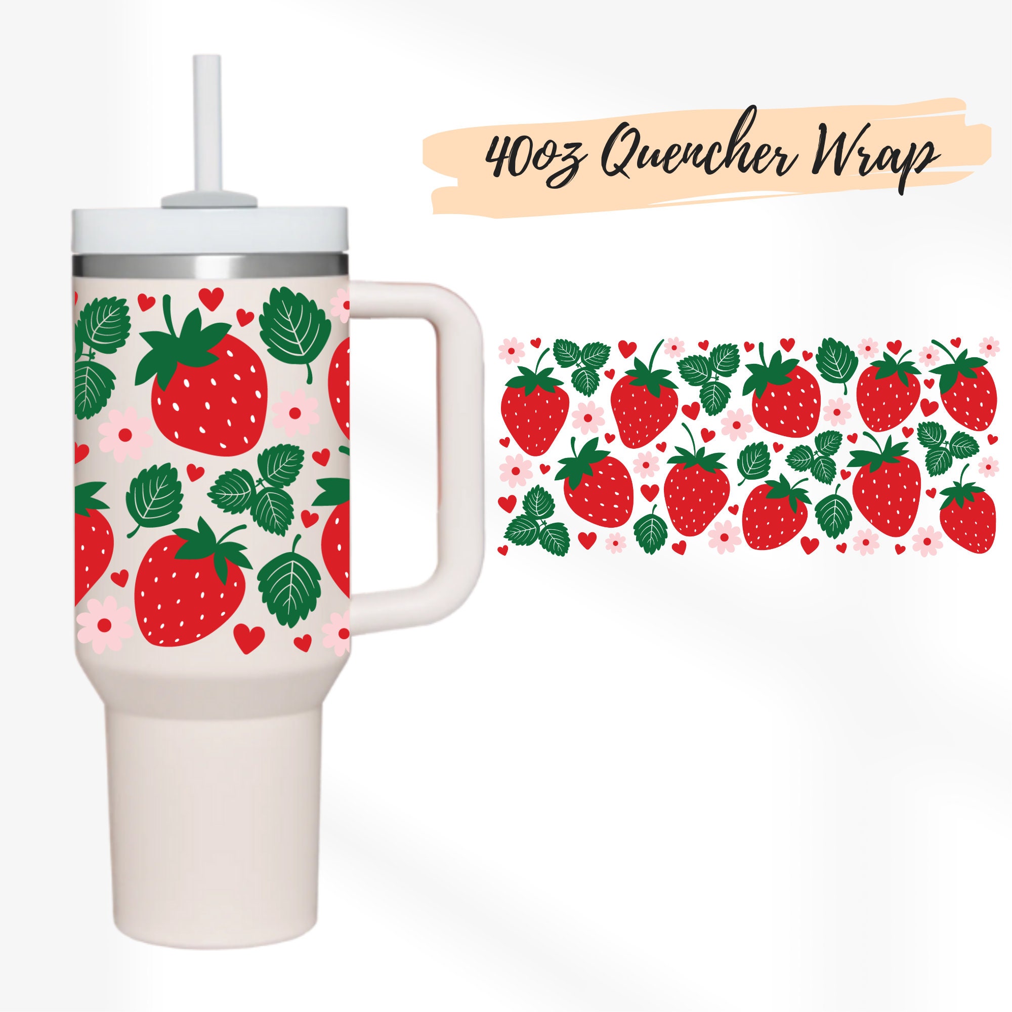 Strawberry Reusable Straw for 40 OZ Tumbler – creativeintheclouds
