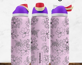 Owala Tumbler Flower Laser Engraving Template: SVG & PNG (Digital Download)