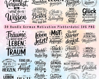 Lot de citations motivantes allemandes SVG : dictons édifiants pour Cricut, Silhouette (téléchargement numérique)