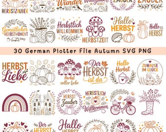 30 German Herbst Plotterdatei Autumn sayings : Cricut & Silhouette Files (Digital Download)
