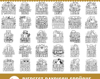 30 Bierfest SVG Bundle | Bayrisch Prost Sprüche Plotterdatei | German Beer Festival Cut Files PNG DXF (Digital Download)