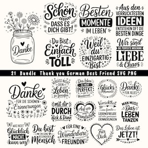 Dankeschön Freunde SVG Bundle – „Schön, dass es dich gibt“ Zitate für Cricut, Silhouette und DIY Geschenke