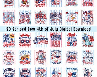 30 Fourth of July PNG Bundle | Patriotic America Designs (Digital Download)