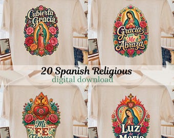 20 Spanish Dios Es Amor Sticker | Spanish Bible Virgen Maria & Sacred Heart (Digital Download)