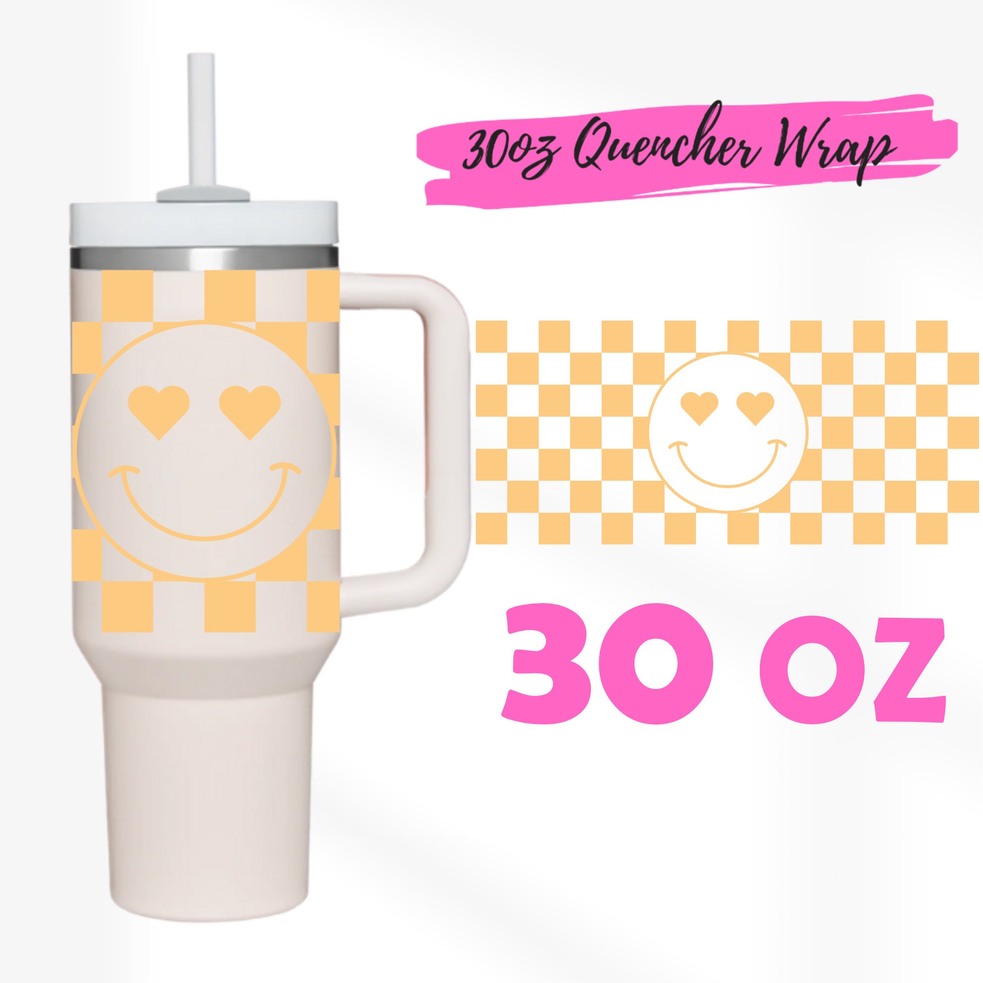 Smiley Sticker 40 Oz Stanley Tumbler Graphic by SparkyDesignsUS