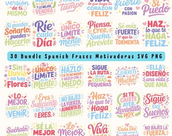 30 Spaanse bijbelvers SVG-bundel: inspirerende christelijke citaten (digitale download)
