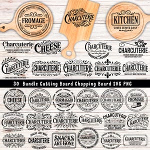 30 Charcuterie Board SVG Bundle | Cutting Board Silhouette & Engraving for DIY Kitchen Gifts | Cooking Lover Digital Download svg png