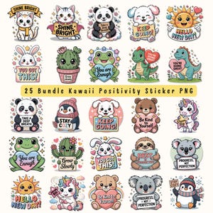Kawaii Pastel Sticker Bundle: Funny Sarcastic Pun Quotes (PNG Digital Download)