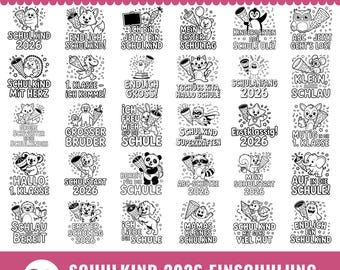 30 Schulkind 2026 SVG Bundle | Einschulung Plotterdatei | Schultüte Erster Schultag German Cut Files PNG DXF (Digital Download)
