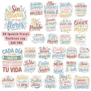 Spanish Motivational Quotes SVG Bundle: Empowered Latina Frases (Digital Download)