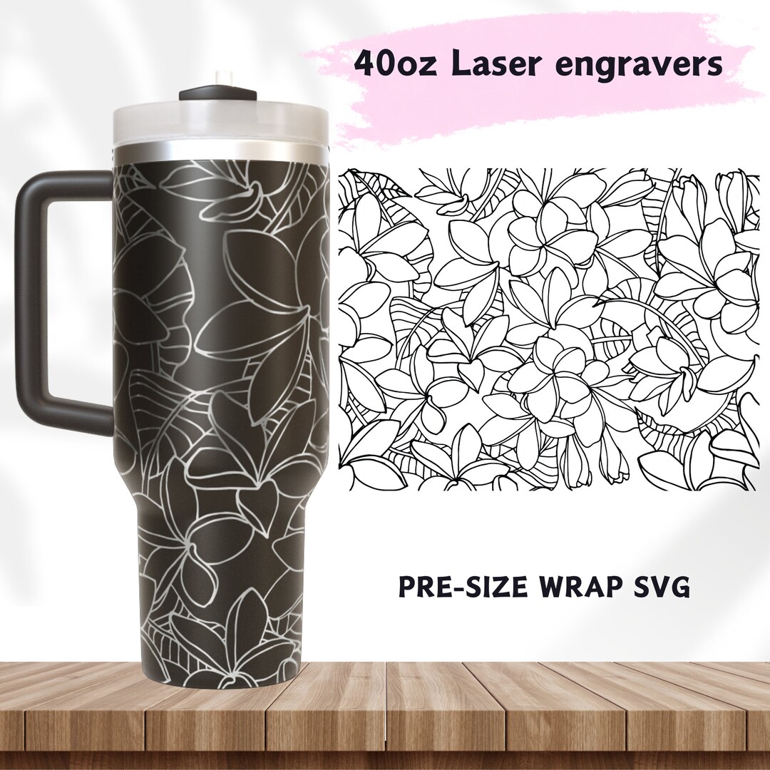 Laser Engraved Full Wrap Design for 40oz Seamless Pattern Floral Line ...