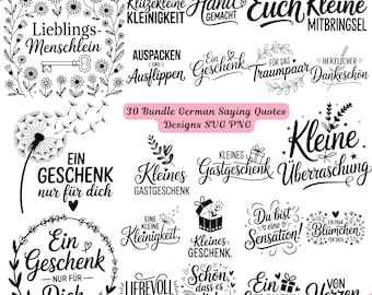 German Quotes Sayings SVG Bundle: 30 Lettering Quotes (Digital Download)