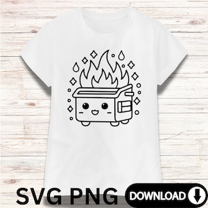 Cute Dumpster Fire SVG | Garbage svg | Trash can clipart, png svg files | Cute t-shirt | Shirt Mug Digital Download SVG PNG files
