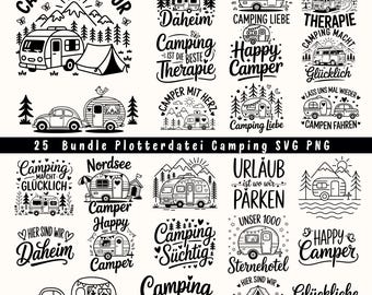 German Camping SVG Bundle: 25 Cut Files for Cricut (Digital Download