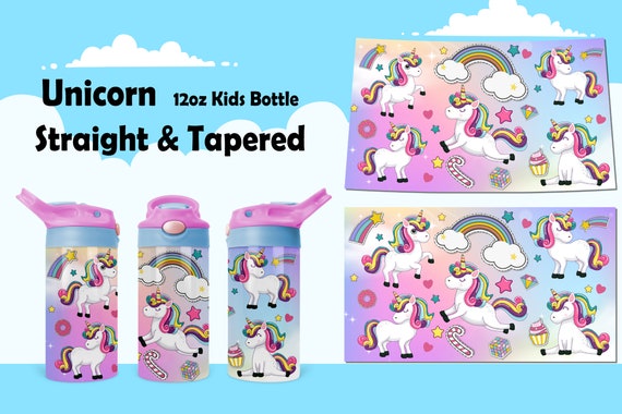 Kids Water Bottle 12 Oz Kid 20oz Sublimation Png Birthday Gift for Girl  Skinny Unicorn Png,sublimation Digital Download,flip Top Sippy Cup 